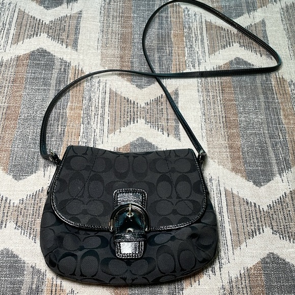 Coach Handbags - Coach Black Iconic Crossbody Bag with Leather Buckle